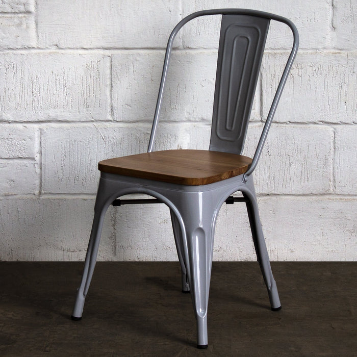 Tolix Style Palermo Chair - Pale Grey