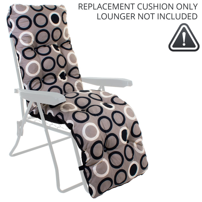 Sun Lounger CUSHION ONLY - Brown Circles