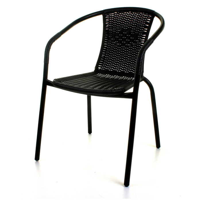 3PC Black Wicker Bistro Set