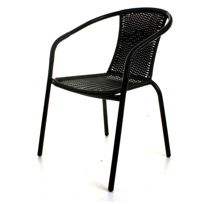 3PC Black Wicker Bistro Set