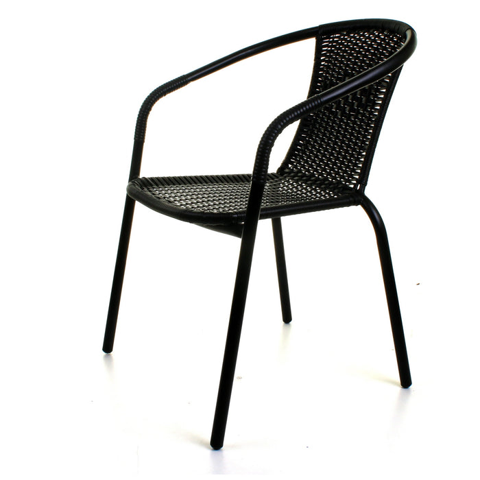 3PC Black Wicker Bistro Set