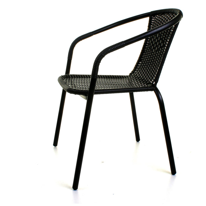 3PC Black Wicker Bistro Set