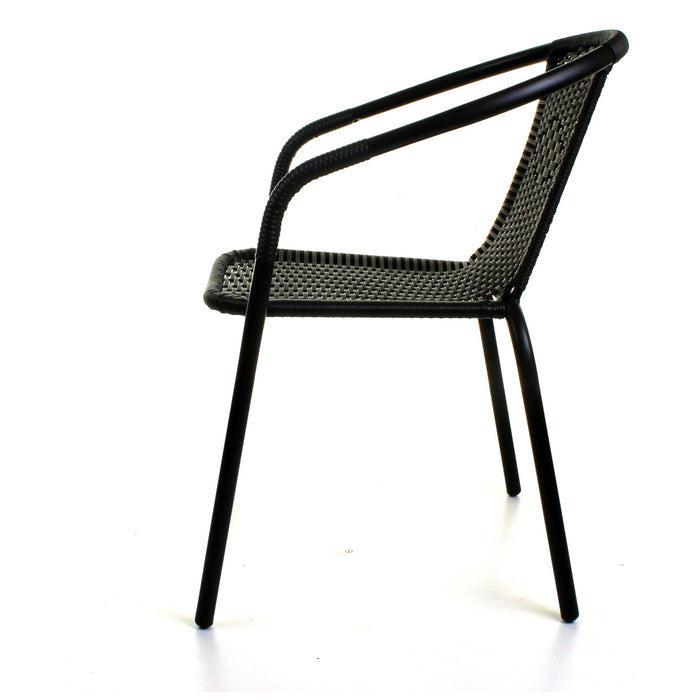 3PC Black Wicker Bistro Set