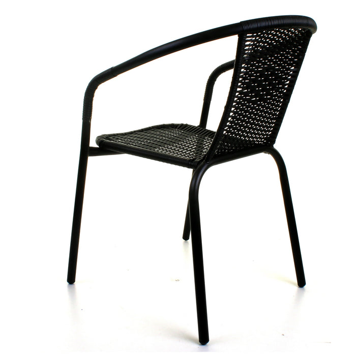 3PC Black Wicker Bistro Set