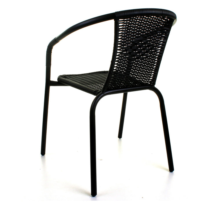 3PC Black Wicker Bistro Set