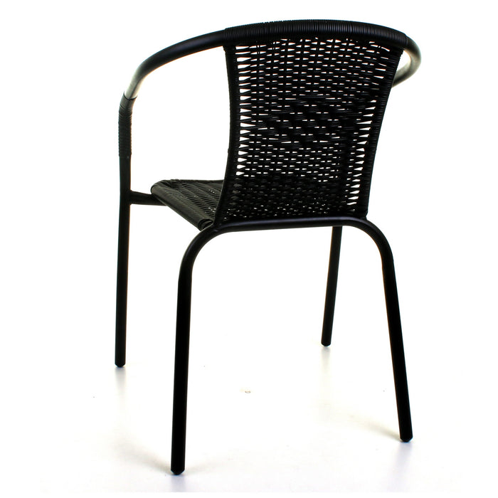 3PC Black Wicker Bistro Set