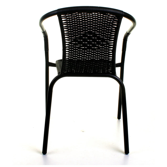 3PC Black Wicker Bistro Set