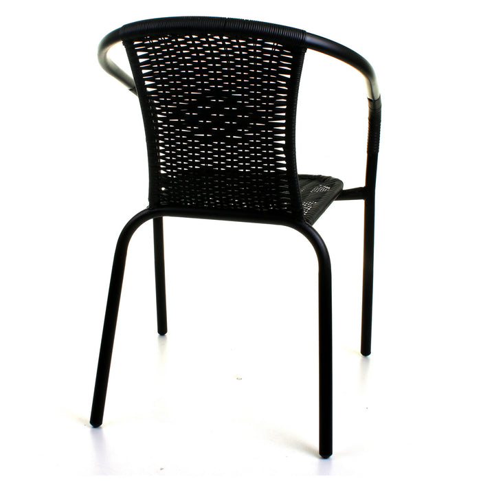 3PC Black Wicker Bistro Set