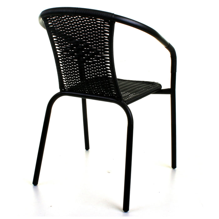 3PC Black Wicker Bistro Set