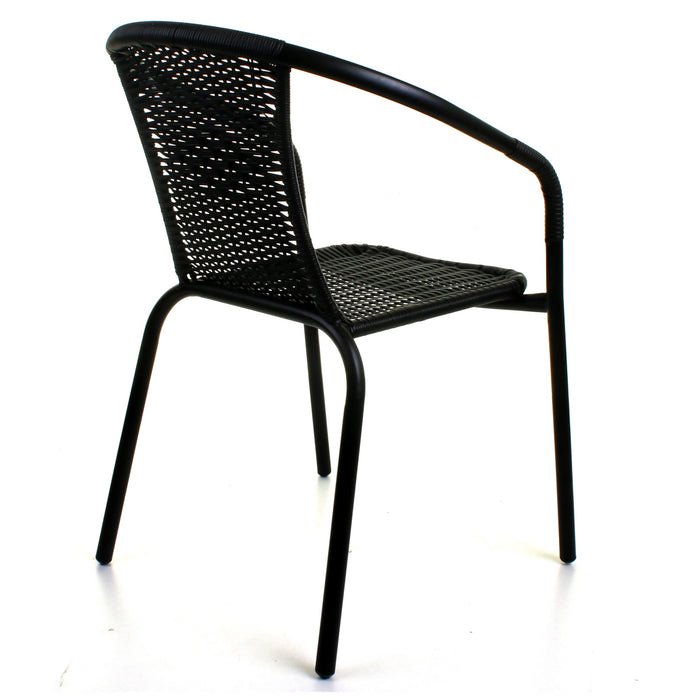 3PC Black Wicker Bistro Set