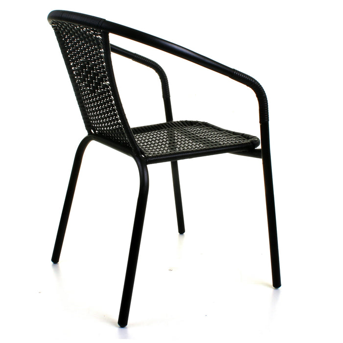 3PC Black Wicker Bistro Set