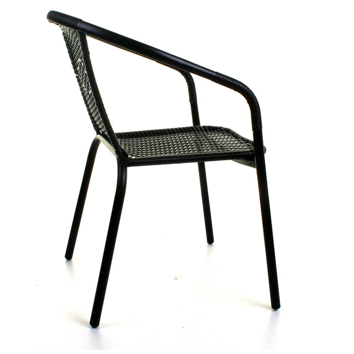 3PC Black Wicker Bistro Set