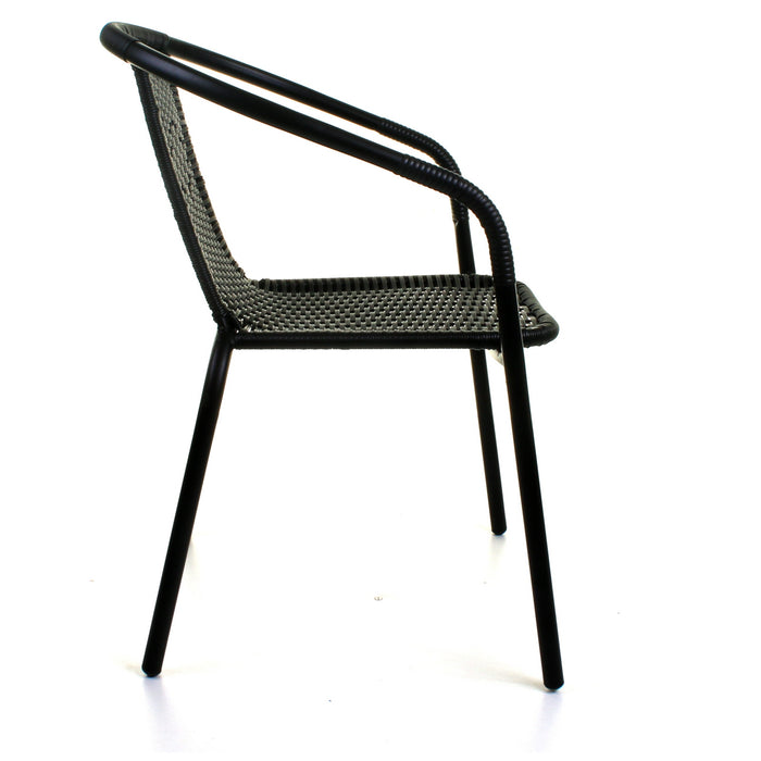 3PC Black Wicker Bistro Set