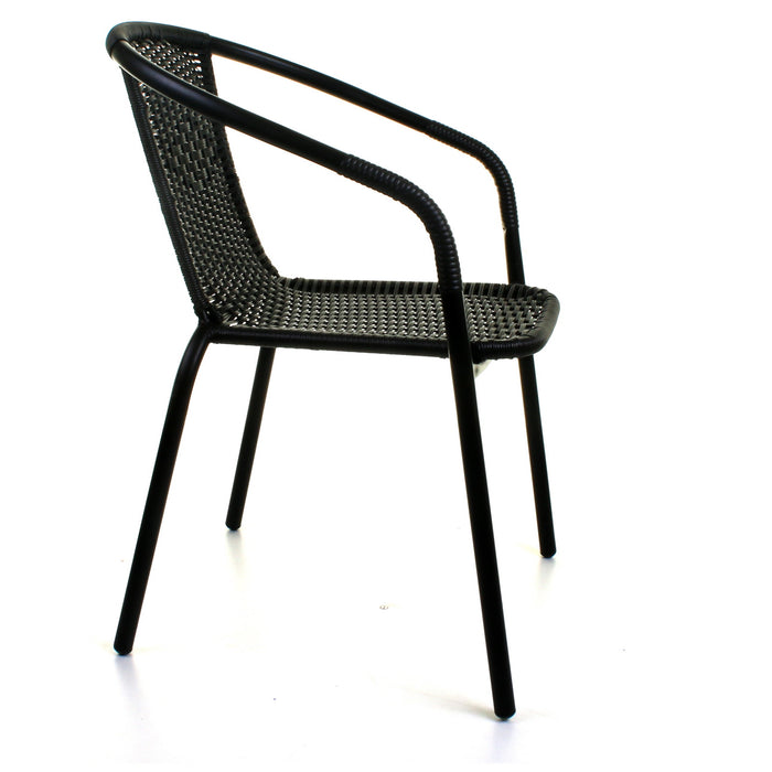 3PC Black Wicker Bistro Set