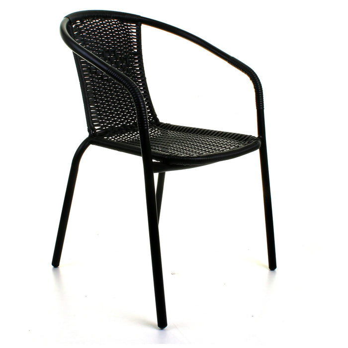 3PC Black Wicker Bistro Set