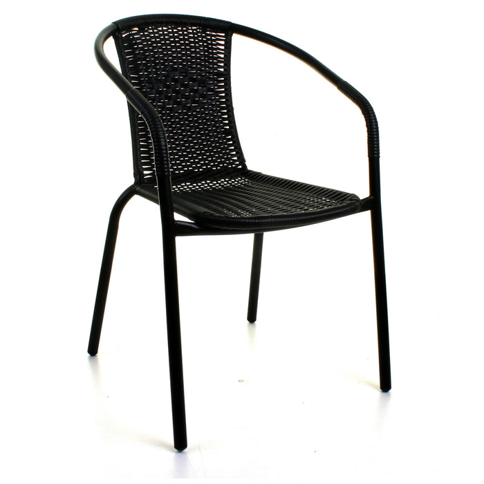 3PC Black Wicker Bistro Set