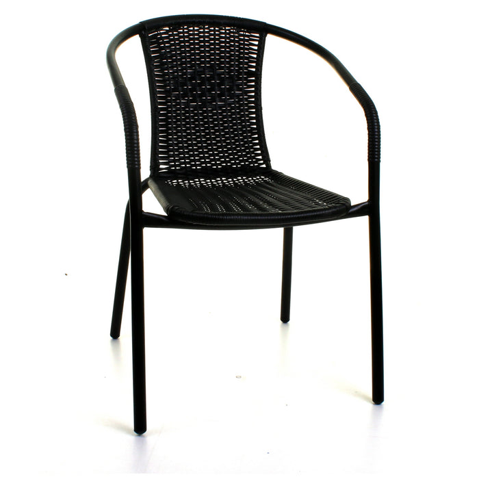 3PC Black Wicker Bistro Set