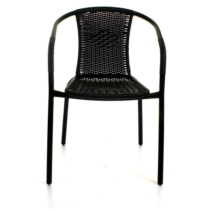 3PC Black Wicker Bistro Set