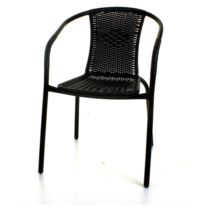 3PC Black Wicker Bistro Set