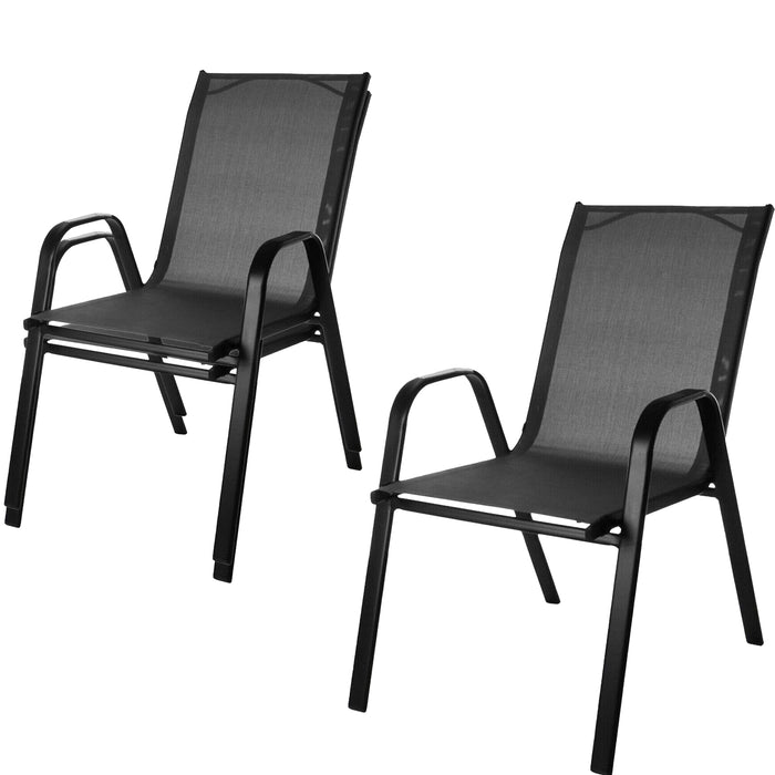 Grey Textoline Chair & Black Square Folding Table Sets — JMart Warehouse