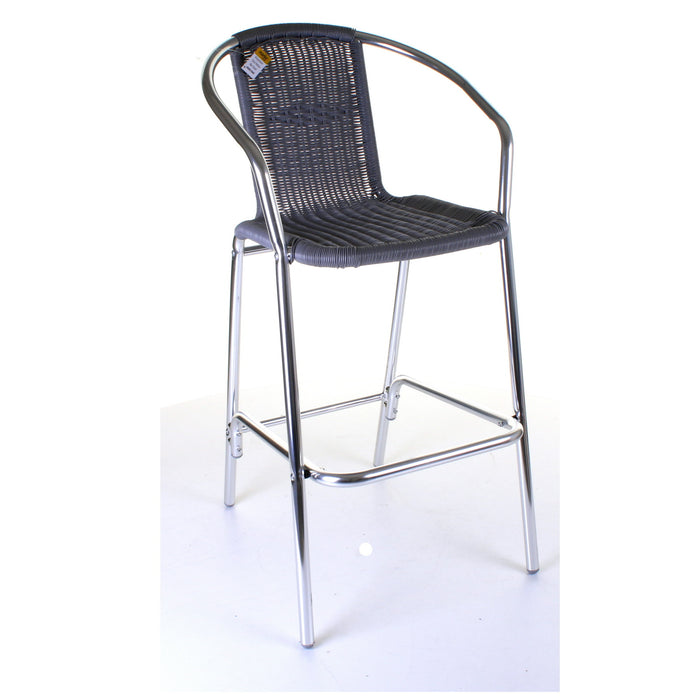 Kingstown Grey Rattan Bar Stool