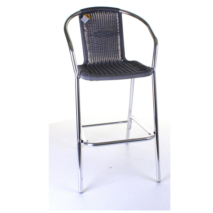 Kingstown Grey Rattan Bar Stool