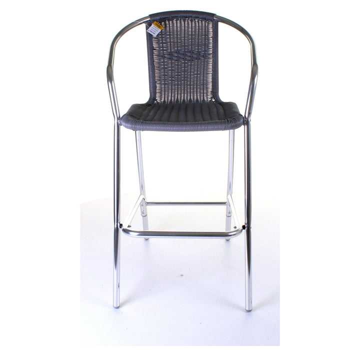 Kingstown Grey Rattan Bar Stool