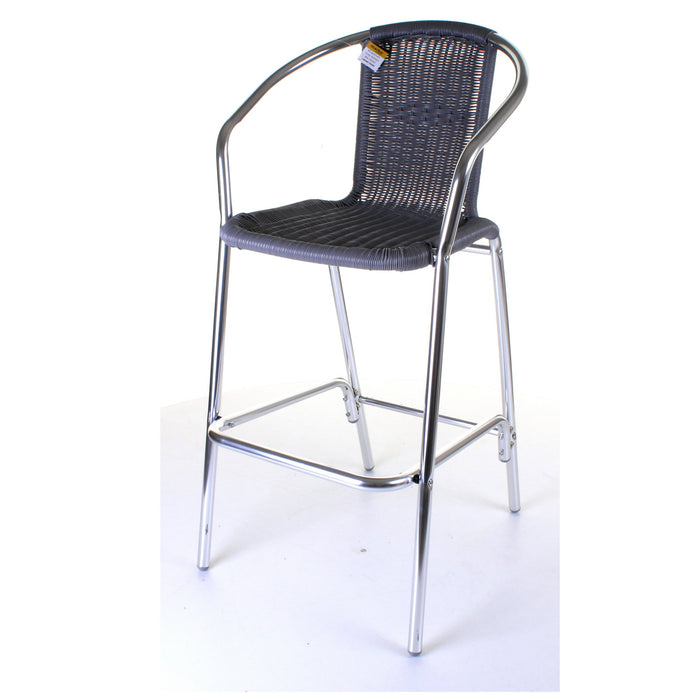 Kingstown Grey Rattan Bar Stool