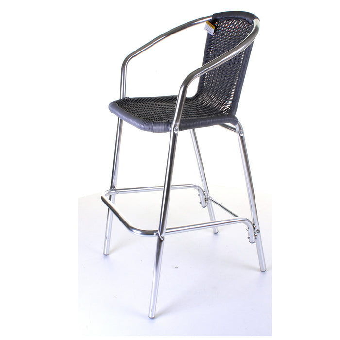 Kingstown Grey Rattan Bar Stool