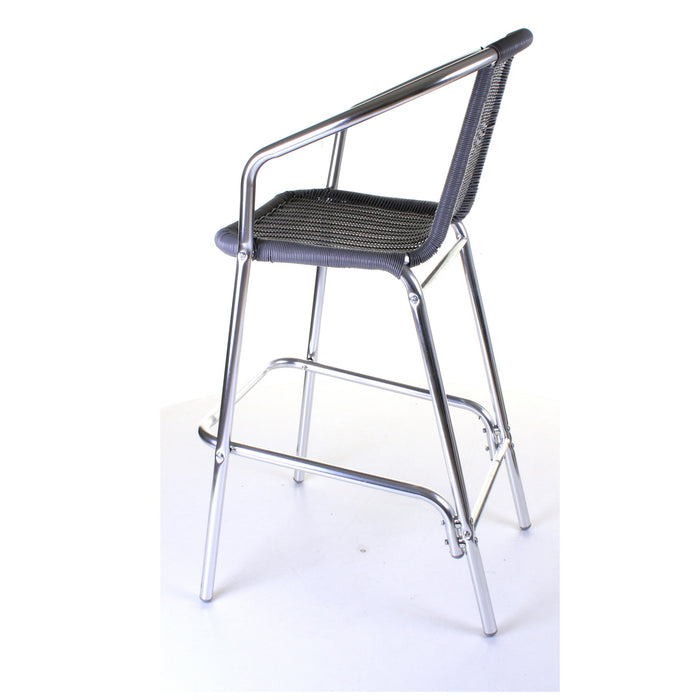 Kingstown Grey Rattan Bar Stool