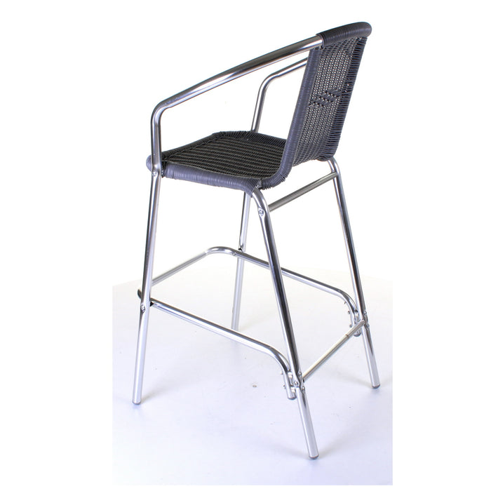 Kingstown Grey Rattan Bar Stool