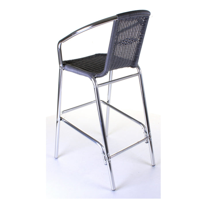 Kingstown Grey Rattan Bar Stool