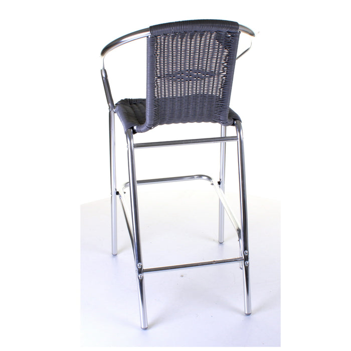 Kingstown Grey Rattan Bar Stool