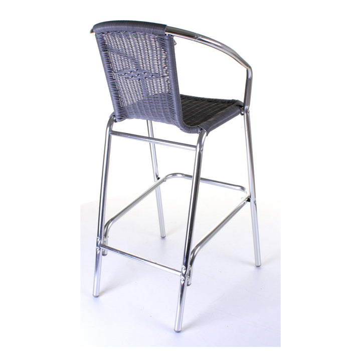 Kingstown Grey Rattan Bar Stool