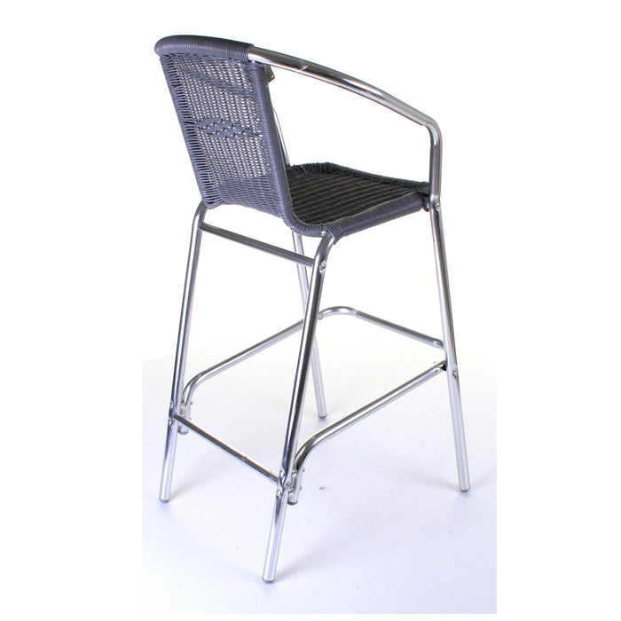 Kingstown Grey Rattan Bar Stool