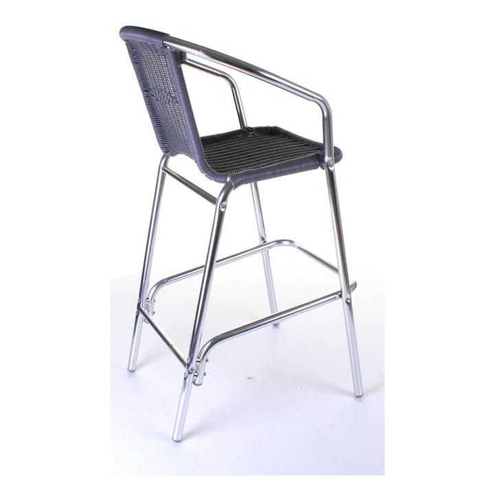 Kingstown Grey Rattan Bar Stool