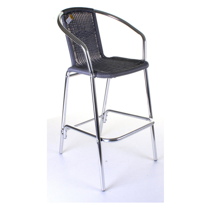 Kingstown Grey Rattan Bar Stool