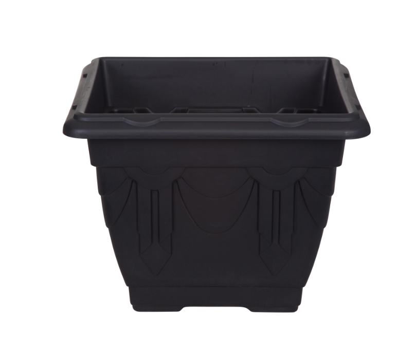 Venetian Square Planter Black