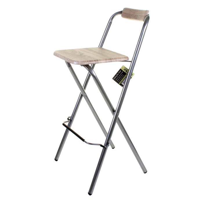 Folding Bar Stool - Wood Effect