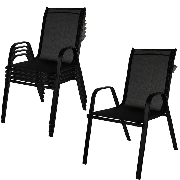 Black Textoline Chair & Grey Square Folding Table Sets