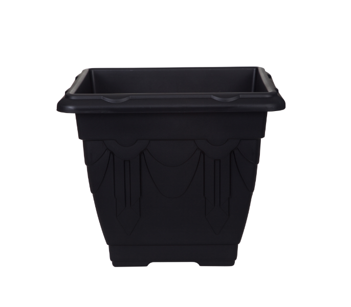 Venetian Square Planter Black