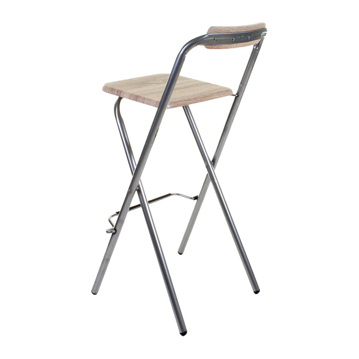 Folding Bar Stool - Wood Effect