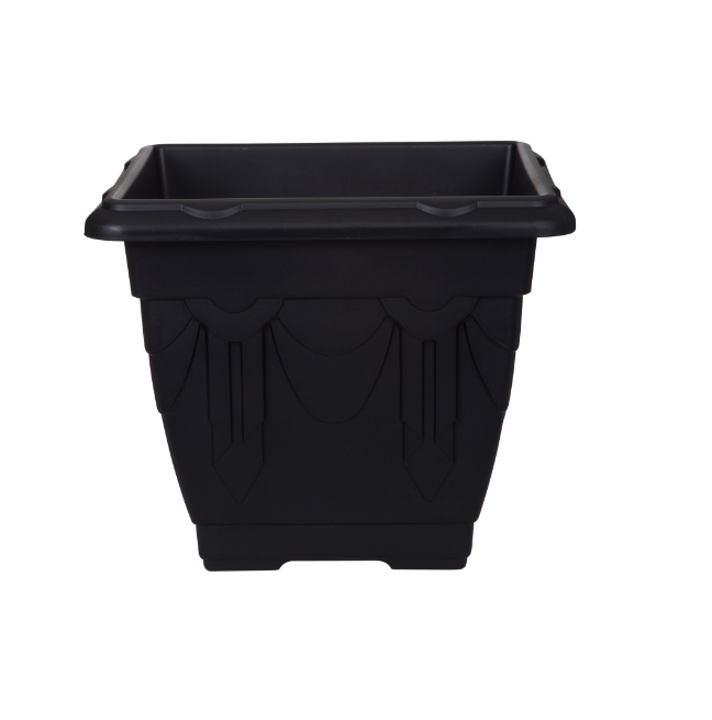 Venetian Square Planter Black