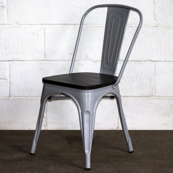 Tolix Style Roma  Chair - Pale Grey