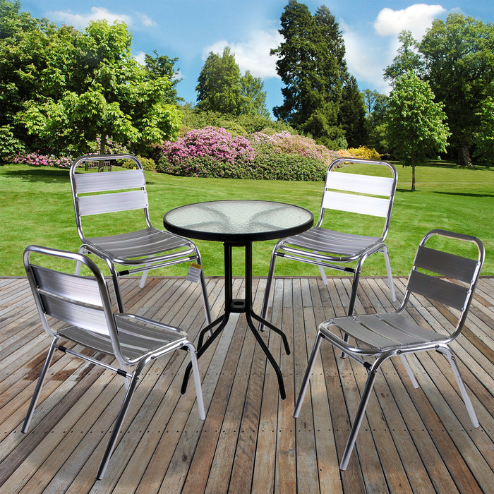 Barcelona Bistro Sets - Black Glass Table