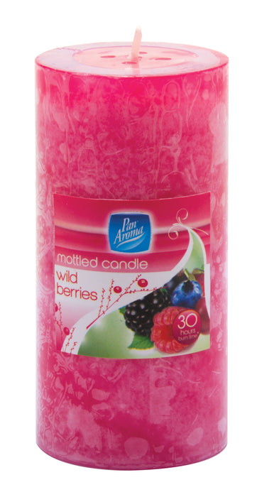 Mottled Pillar Candle Wild Berries 30 Hours