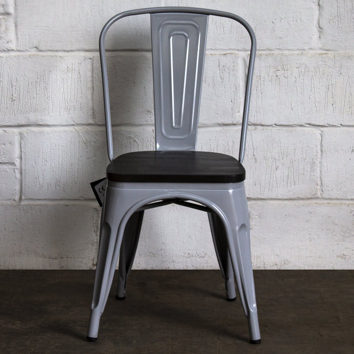 Tolix Style Roma  Chair - Pale Grey