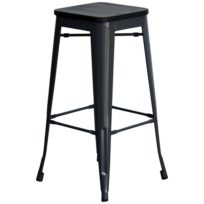 Tolix Style Empoli Bar Stool - Graphite Grey