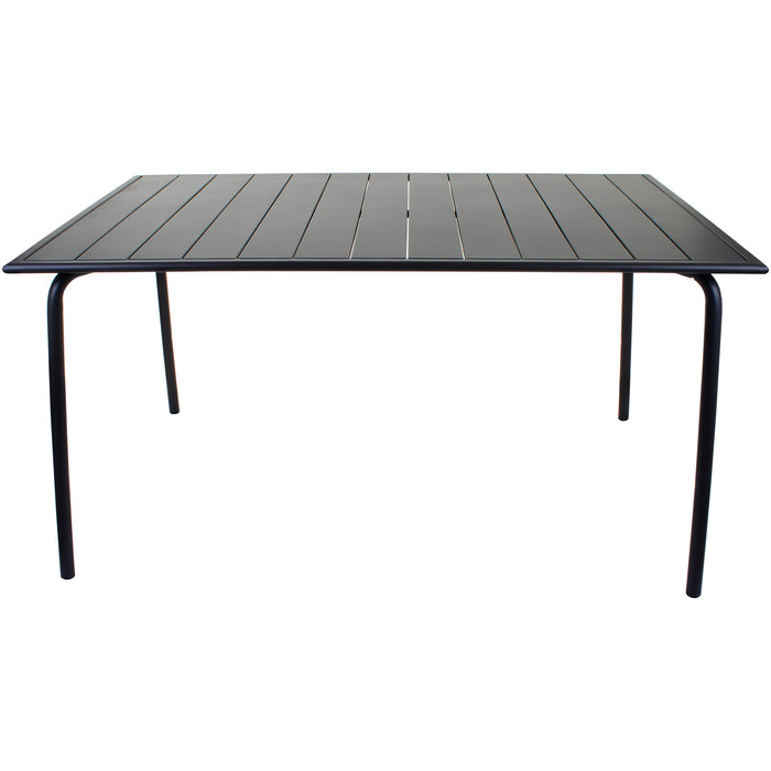 Slatted Bistro Rectangular Table Sand Grey