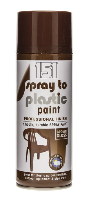 Spray to Plastic Paint Brown Gloss 400ml